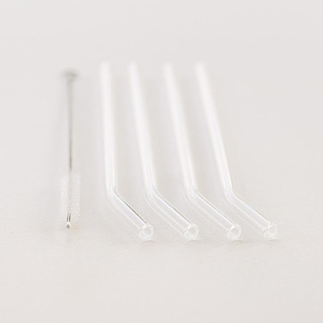 Glass Straws, 4 Pack - Closeout