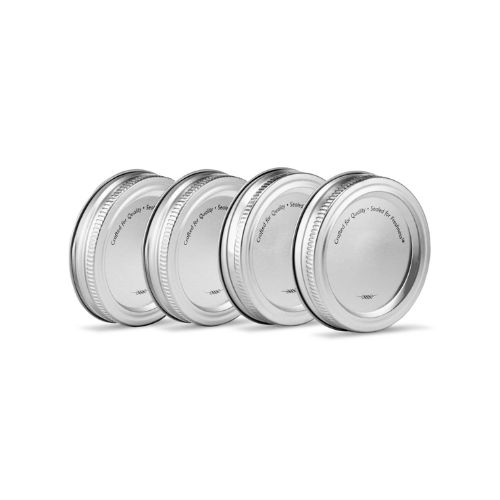 Mason Jar Metal Rings and Lids, 4pk