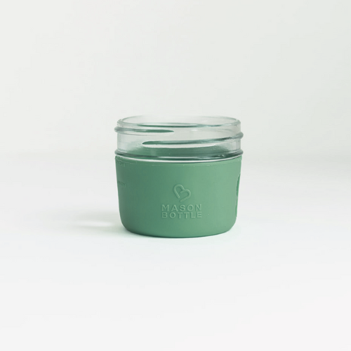Imperfect-Mason Bottle Silicone Sleeve 4oz Rainforest Green