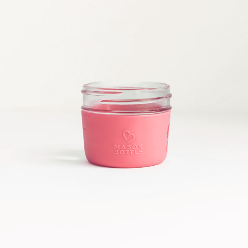 Imperfect-Mason Bottle Silicone Sleeve 4oz Dahlia Pink